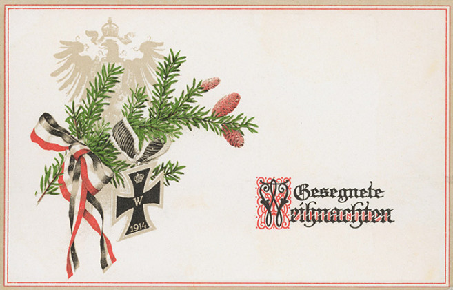 Carte postale allemande de Noël, 1914
