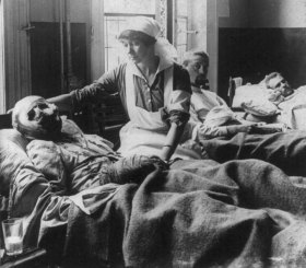 Soldats belges blessés dans un hôpital militaire d’Anvers