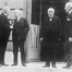 Les quatre artisans du traité de paix de Versailles (de gauche à droite) : le Premier ministre David Lloyd George, le président du conseil italien Vittorio Orlando, le président du conseil français Georges Clémenceau et le président américain Woodrow Wilson
