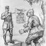 Les négociations de l’armistice vues par le caricaturiste américain William Allen Rogers : le maréchal Foch, commandant en chef des forces alliées, présente les conditions de l’armistice à l’ennemi.