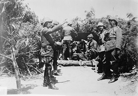 Une batterie d’artillerie turque à Gallipoli